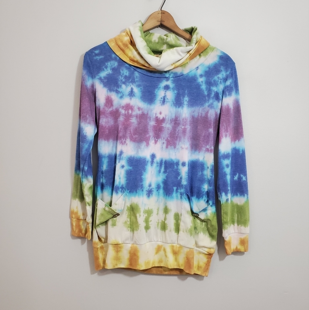 Custom Upcycled Tie Dyed Levaca Tunic Sweater